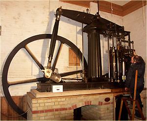 The magnificent 1870's Thomas Horn beam engine with Michael Cates driving.